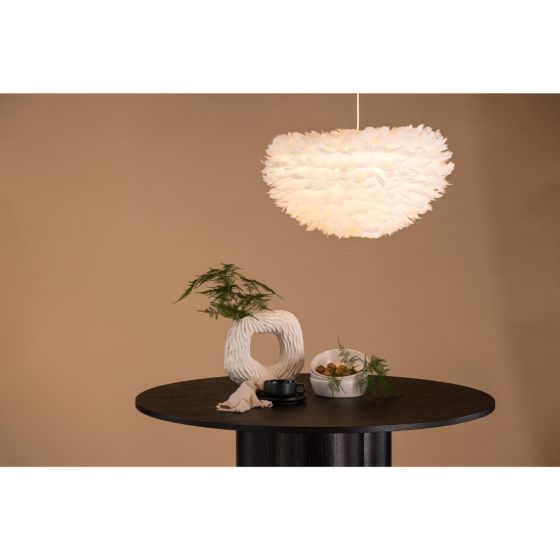 Rumi ronde hanglamp - ø 60 cm - witte veren