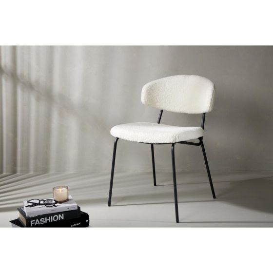 Tiko eetkamerstoel - teddy - wit