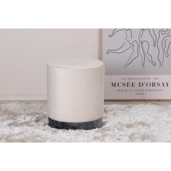 Cleo poef - velvet - beige