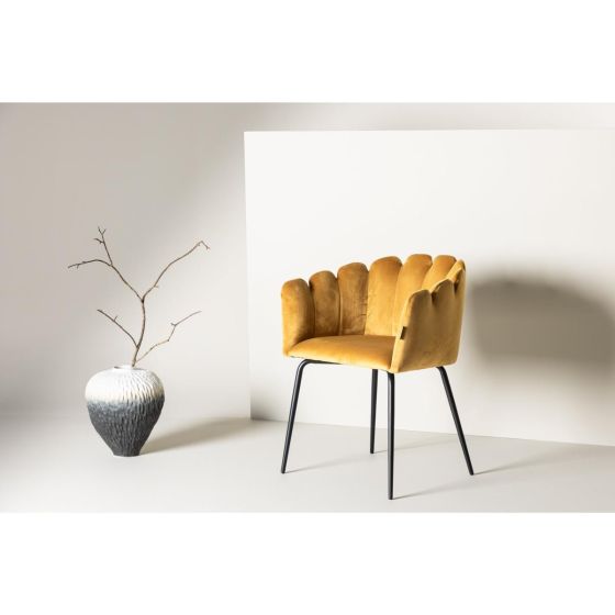 Mahlim eetkamerstoel - met armleuning - geel