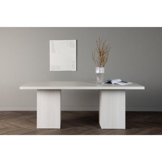Nelo rechthoekige eettafel - 200 x 90 cm - whitewash