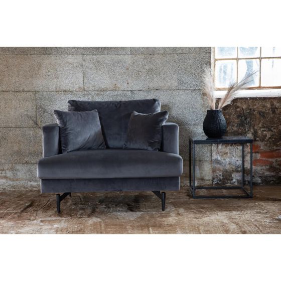 Ruma fauteuil - velvet - donkergrijs