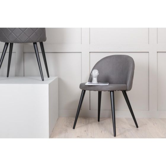 Zako eetkamerstoel - ruitpatroon - grijs