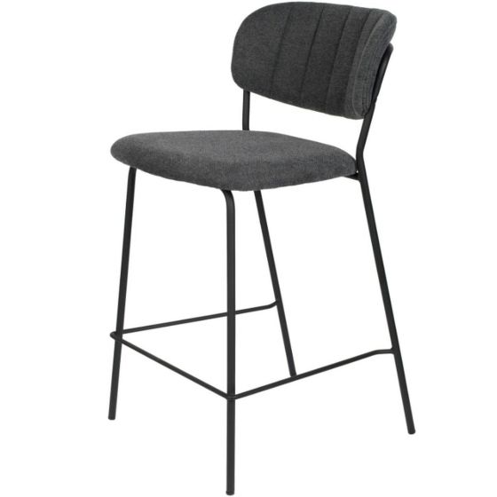 Viken barstoel 65 cm donkergrijs zwart