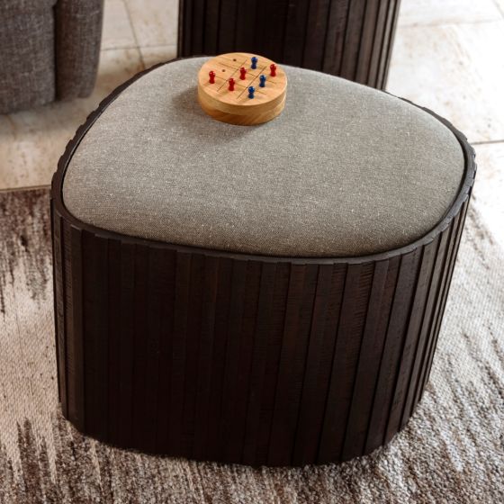 Bay opbergpoef hoog - bruin