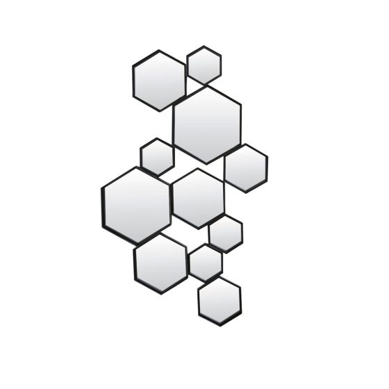 Cinci spiegel 98x3,5x57,5 cm - zeshoek mat zwart