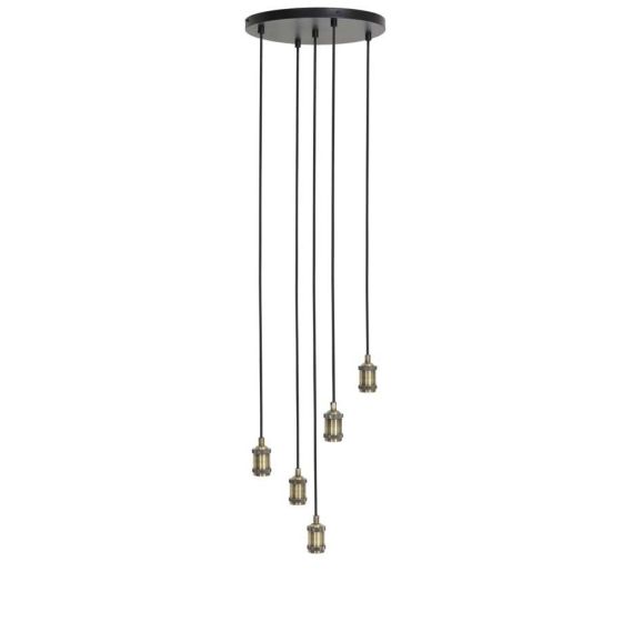 Madelin hanglamp 5L Ø35xmax145 cm - antiek brons
