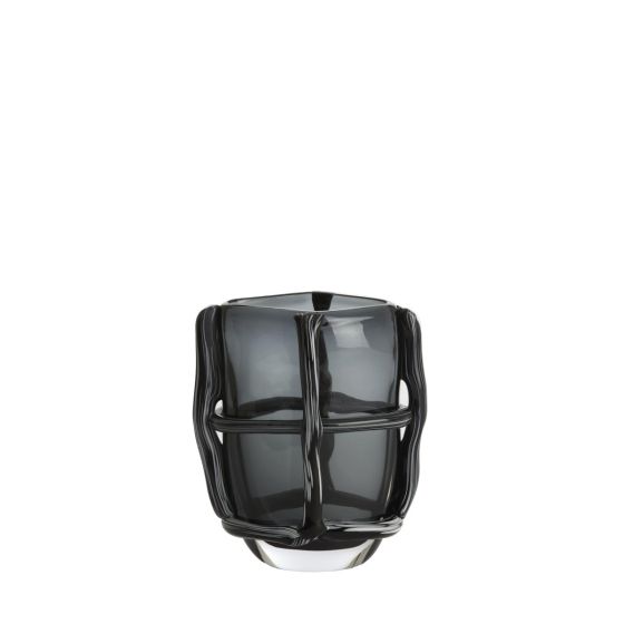 Ashoro vaas 19x14x22 cm - glas grijs