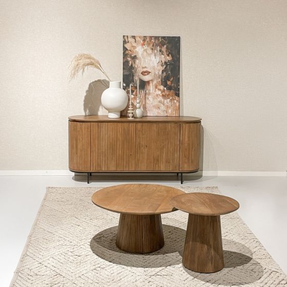 Salvator ronde bijzettafel - Ø50 cm - hout Outlet A