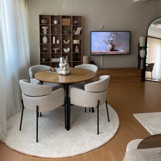 Mira eetkamerstoel bouclé