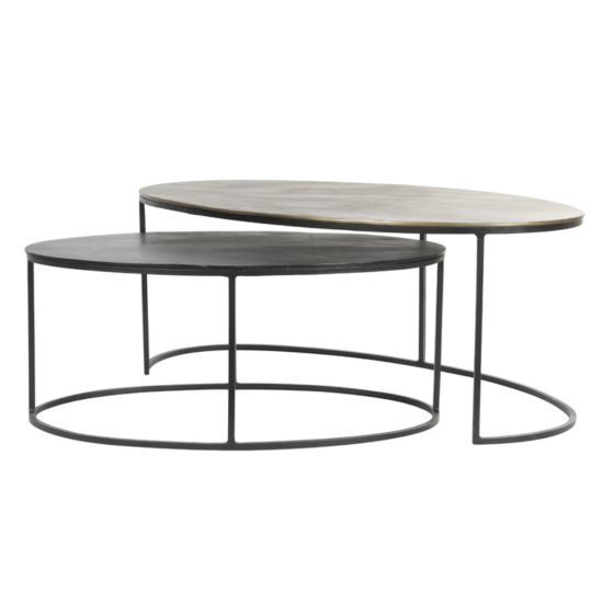  Salontafel Paxson ovaal set van 2 van het woonmerk Light & Living