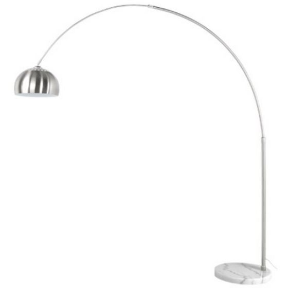 Moderne boog vloerlamp marmeren voet zilver