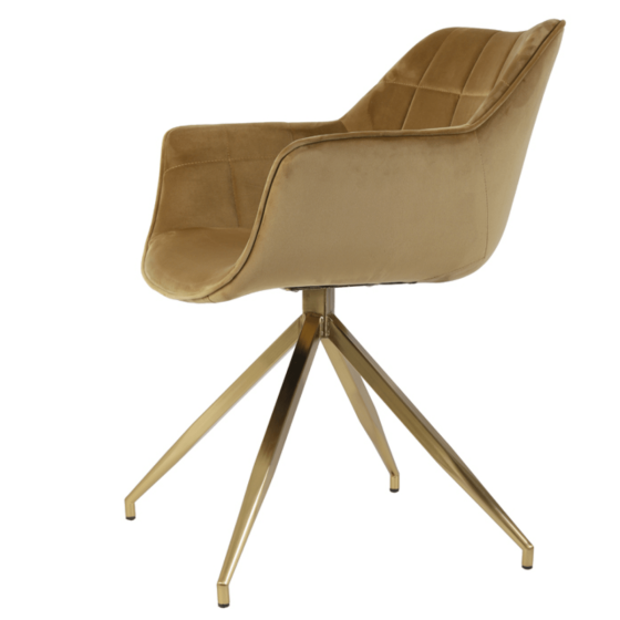 Eetkamerstoel Jaimy karamel/goud van het woonmerk Light & Living