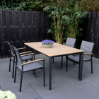 Arezzo terrastafel 160 cm & 4x terrasstoel textileen van het woonmerk Les