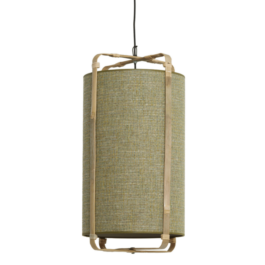 Light & Living Sendai hanglamp Ø27x56 cm - groen/bamboo