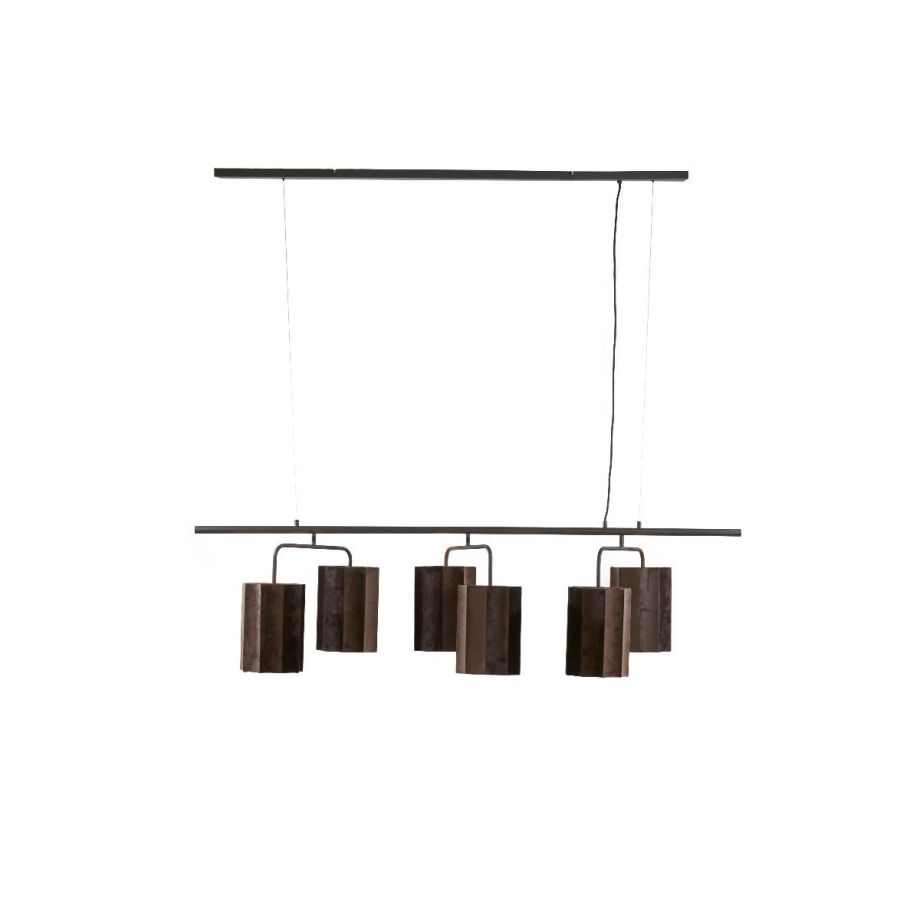 Light & Living Edisa hanglamp 6L - velvet donker bruin