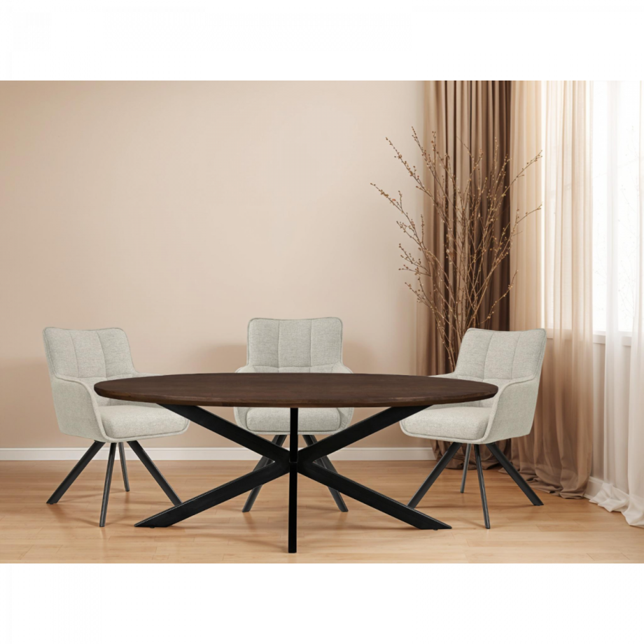 Livingfurn Jesper ovale eettafel - 210 cm - mangohout