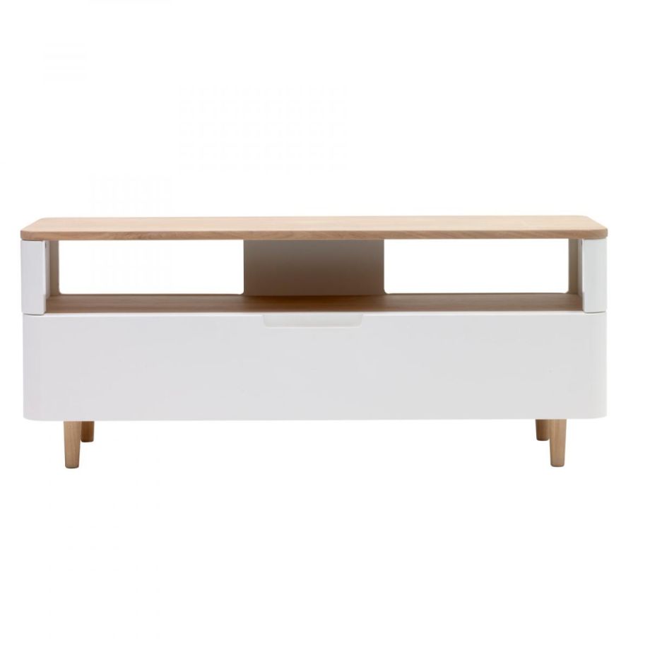 Nordic Home Rune tv-meubel - 120 cm - eikenhout - naturel/wit
