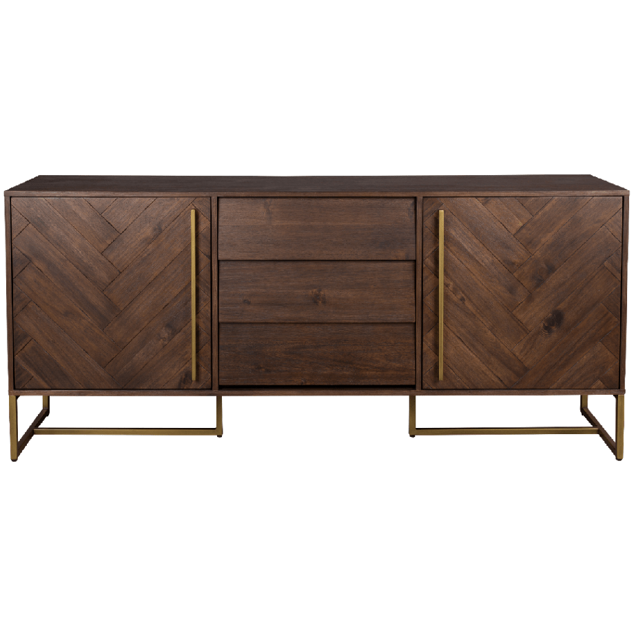 Class dressoir hoog MDF 45x180x80 cm bruin/goud van het woonmerk Dutchbone