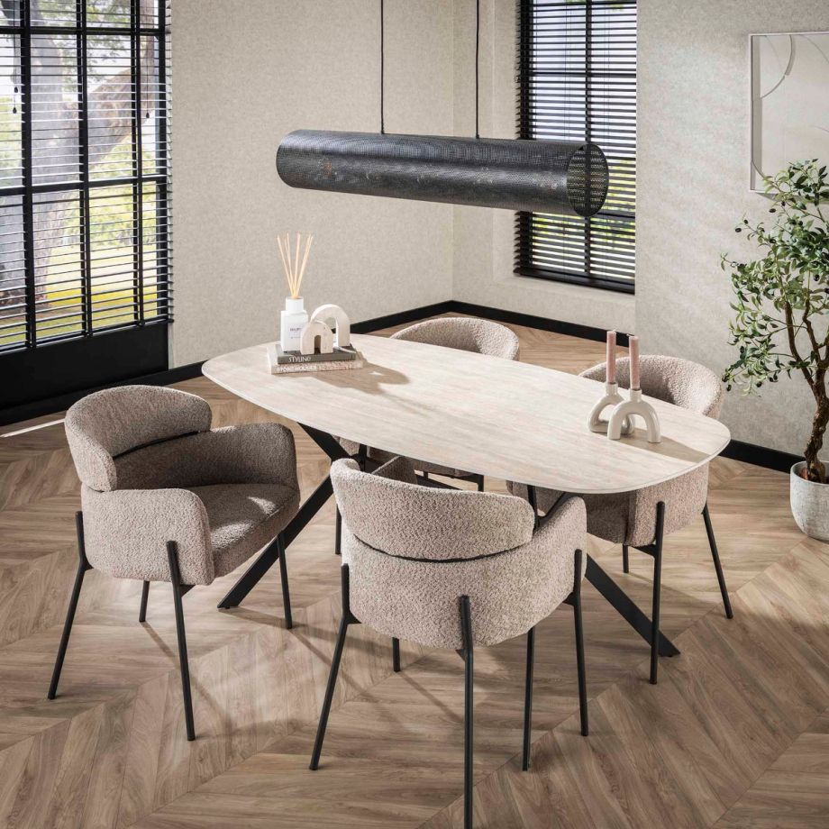 Fraaai Dexter Deens ovale eettafel - 180 cm - keramiek