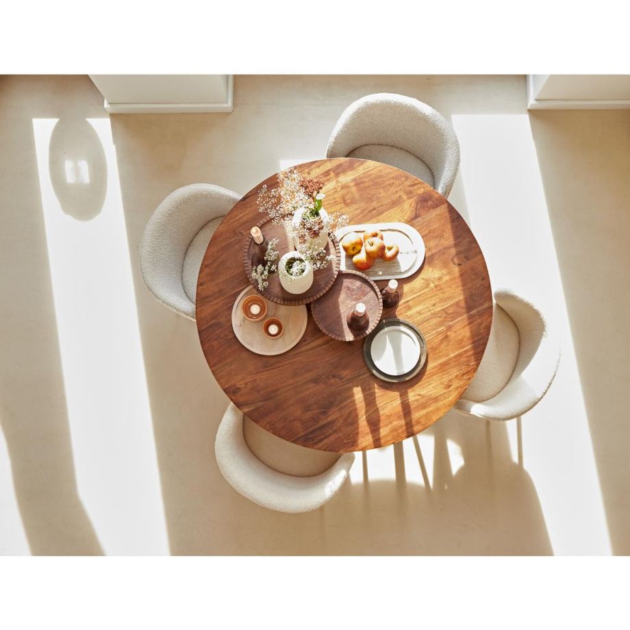 Light & Living Quenza ronde eettafel Ø140 cm acacia hout - donkerbruin