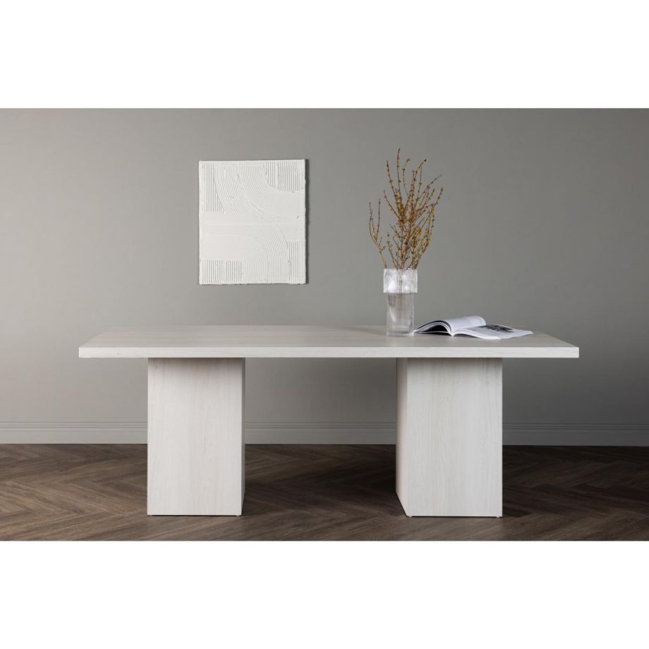 Svea Nelo rechthoekige eettafel - 200 x 90 cm - whitewash