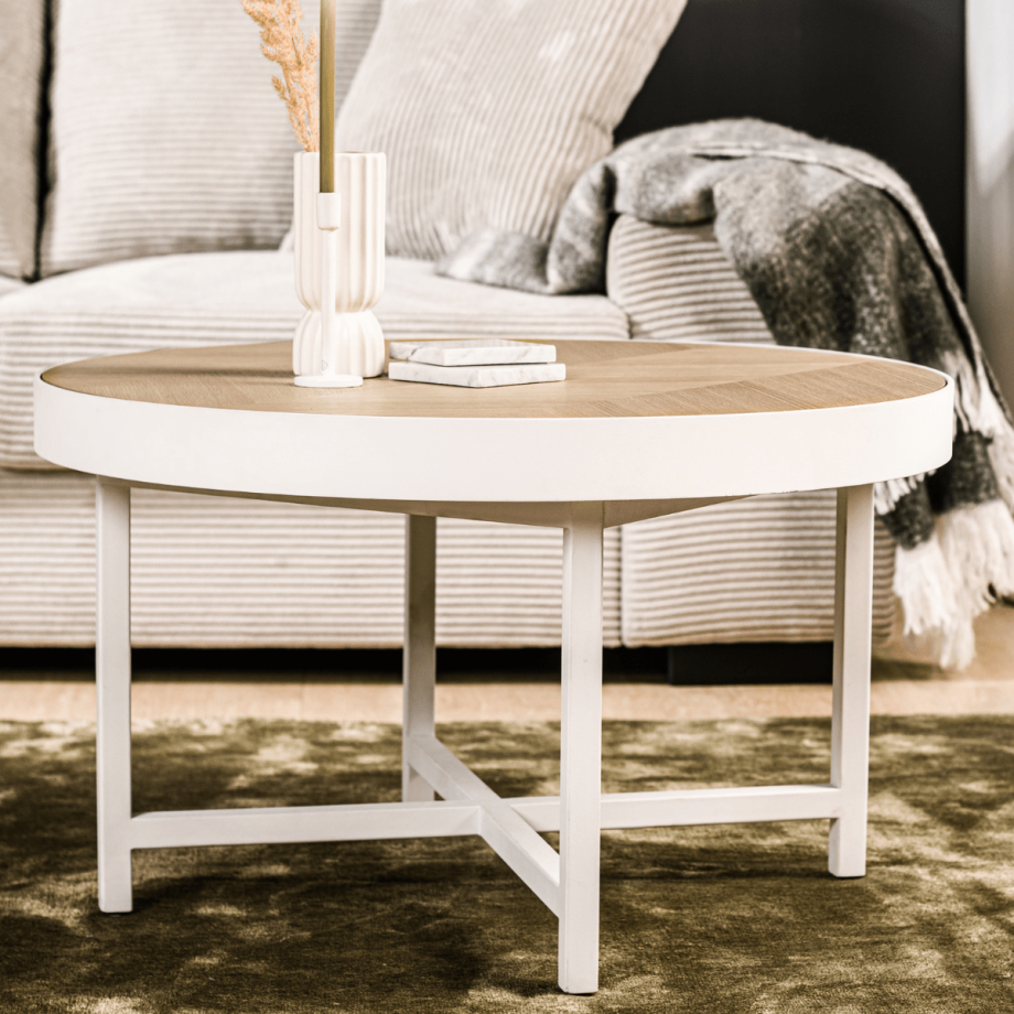 Jilke salontafel rond eiken 74 cm van het woonmerk Vurna