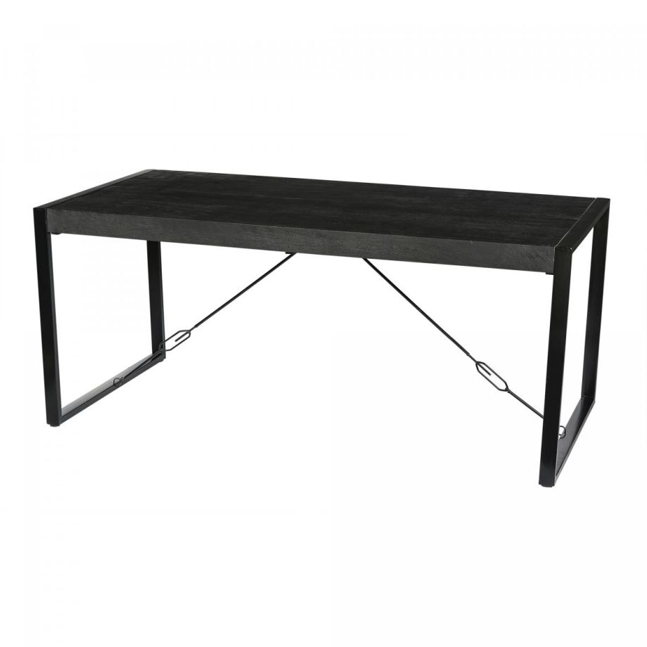 Livingfurn Norris eettafel 200x100 cm - zwart