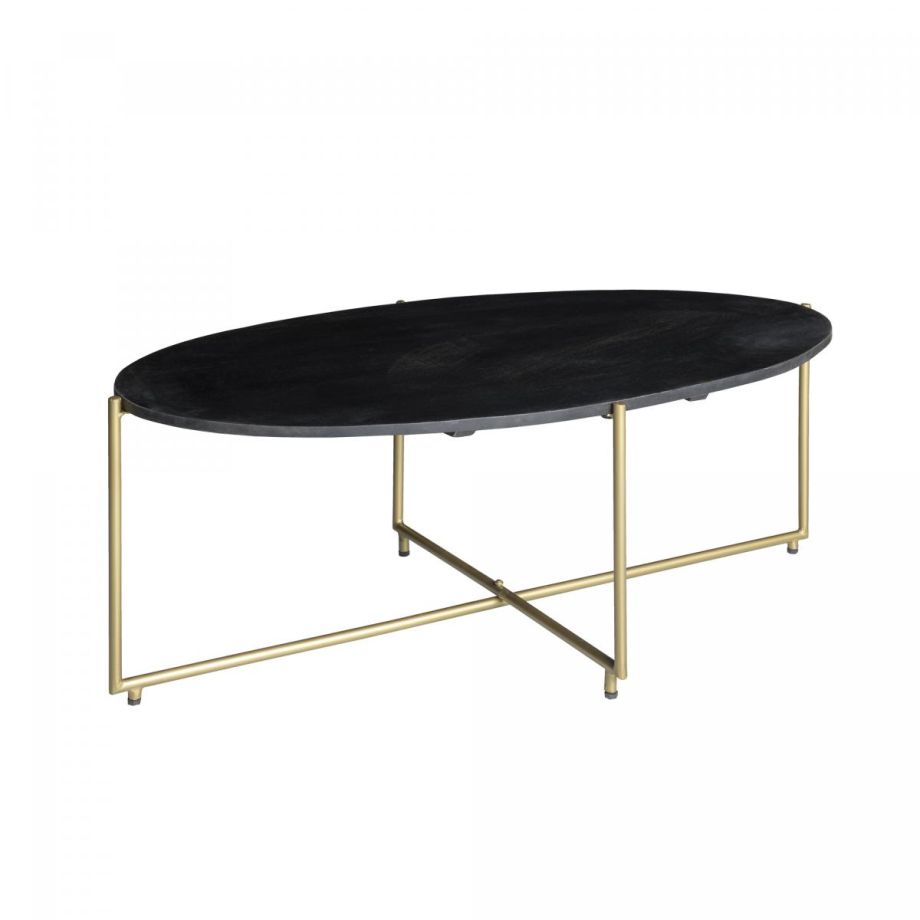 Livingfurn Salontafel Anthony 110 cm - zwart/goud