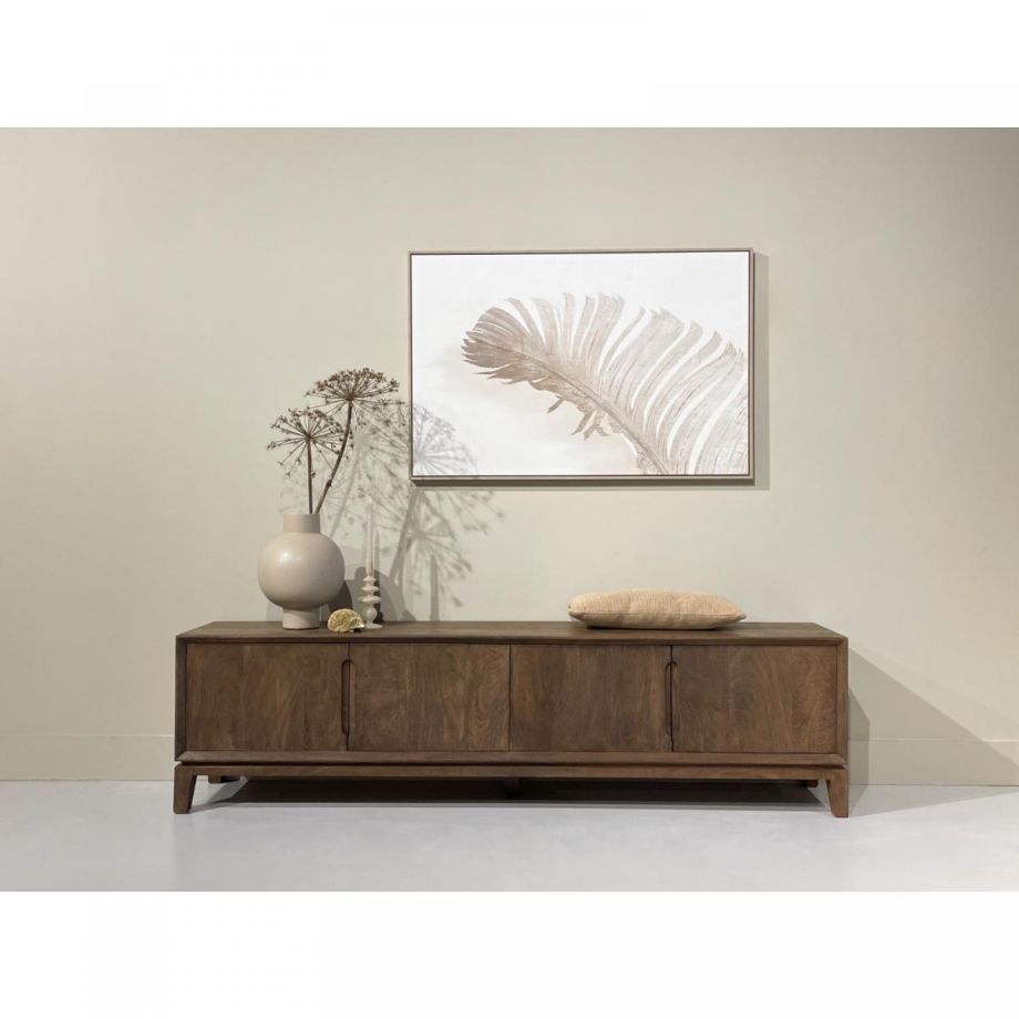 Livingfurn Cortez tv meubel 210cm - donkerbruin