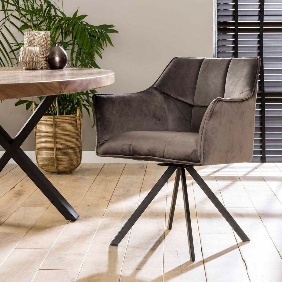 Ramon eetkamerstoel draaibaar velvet van het woonmerk Fraaai