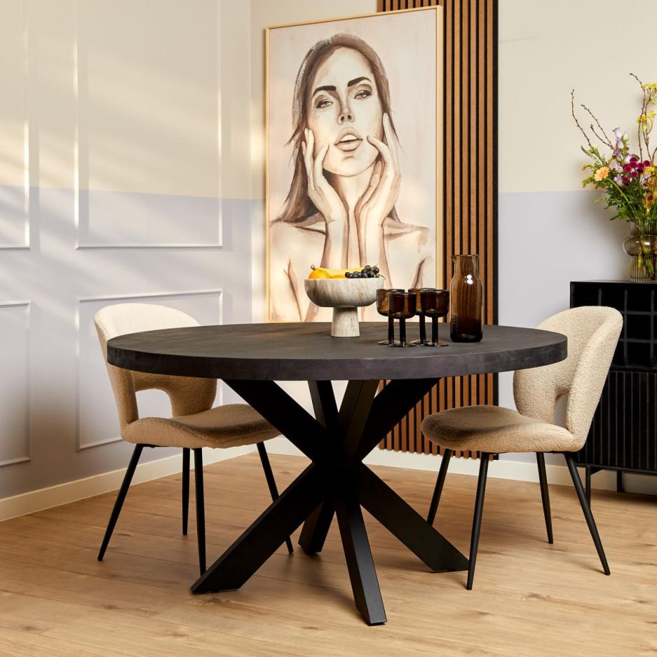 Starfurn Ronde eettafel Denver - ø130 cm - zwart