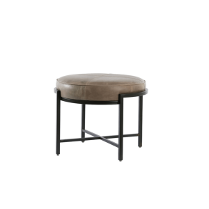 Izza poef Ø56x45 cm - grijs leer