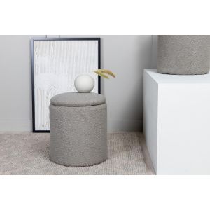 Zara poef - teddy - grjis