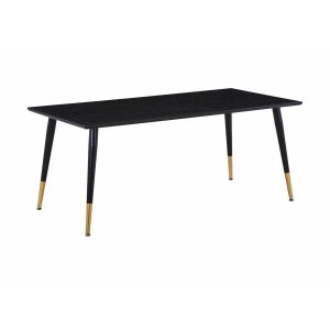 Svea Pura rechthoekige eettafel - 180 x 90 cm - zwart/goud