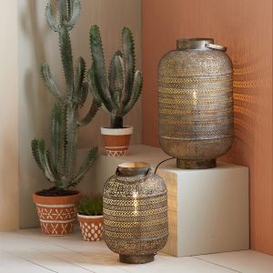 Udupi tafellamp Ø37,5 cm - bruin goud