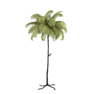 Feather vloerlamp - zwart/olijfgroen