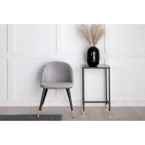 Zako eetkamerstoel - gouden poot - velvet - grijs