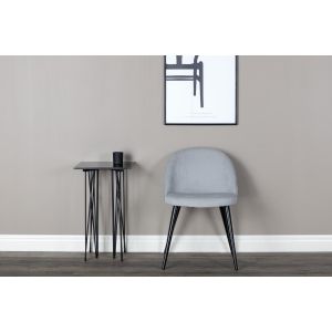 Zako eetkamerstoel - ribstof - lichtgrijs