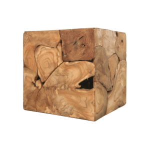Kubus bijzettafel 40x40x40 teakhout naturelwax