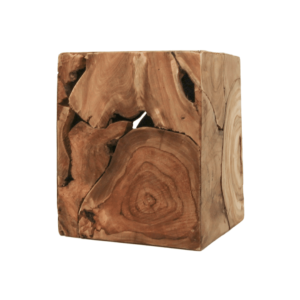 Kubus bijzettafel 25x25x30  teakhout naturelwax