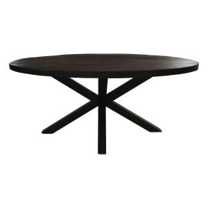 Bartin ovale eettafel 240x120x77 mangohout zwart van het woonmerk HSM Collection