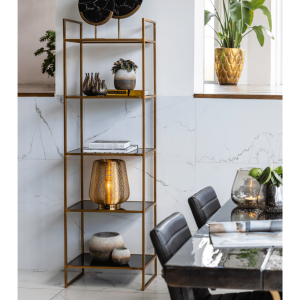 Mariki kast 55x40x180 cm smoke glas/goud