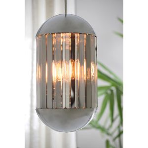 Grayson hanglamp 3L Ø24x45 cm - chroom/smoke
