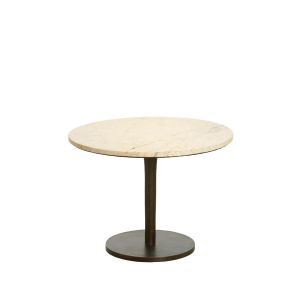 Pazo bijzettafel Ø61 cm - zand-roze marmer/donkerbruin