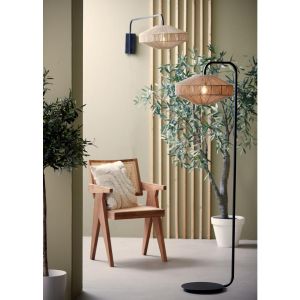 Lyra vloerlamp Ø43x164 cm - naturel/mat zwart
