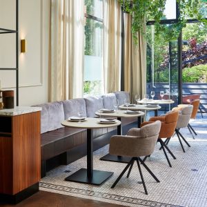 Fenne draaibare eetkamerstoel geweven stof