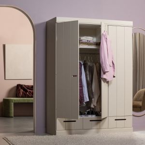 Connect 3-deurs kledingkast - dust