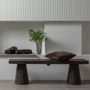 Clyde bankje hout - donkerbruin