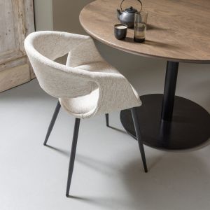 Yossi eetkamerstoel naturel met metalen poot